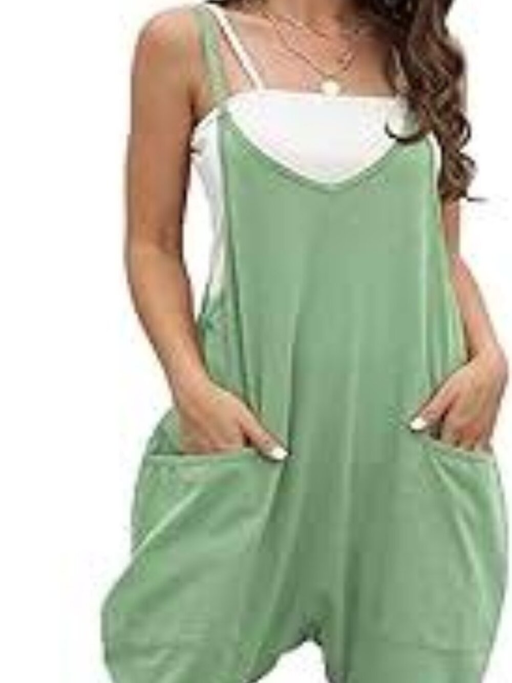 New: Oufeiya Spaghetti Strap Sleeveless Jumpsuit - Picture 3 of 13